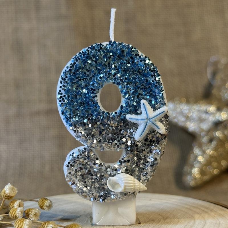 Digital Birthday Candle Cake Decoration Party Celebration Ocean Creative Handmade Diy