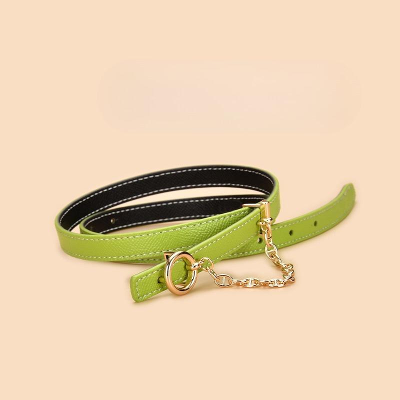 

Women s Belt Dual-purpose Two-color Genuine Leather Thin Belt Belt Belt for Girls Decoration Versatile Dress for Women s Belt Thin Style 105cm