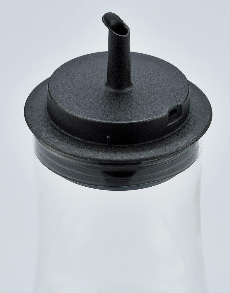 Iwaki AGC Techno Glass Žáruvzdorná skleněná konvice na sójovou omáčku odolná proti kapání 160ml kořenící nádoba s víkem KT5032-BK