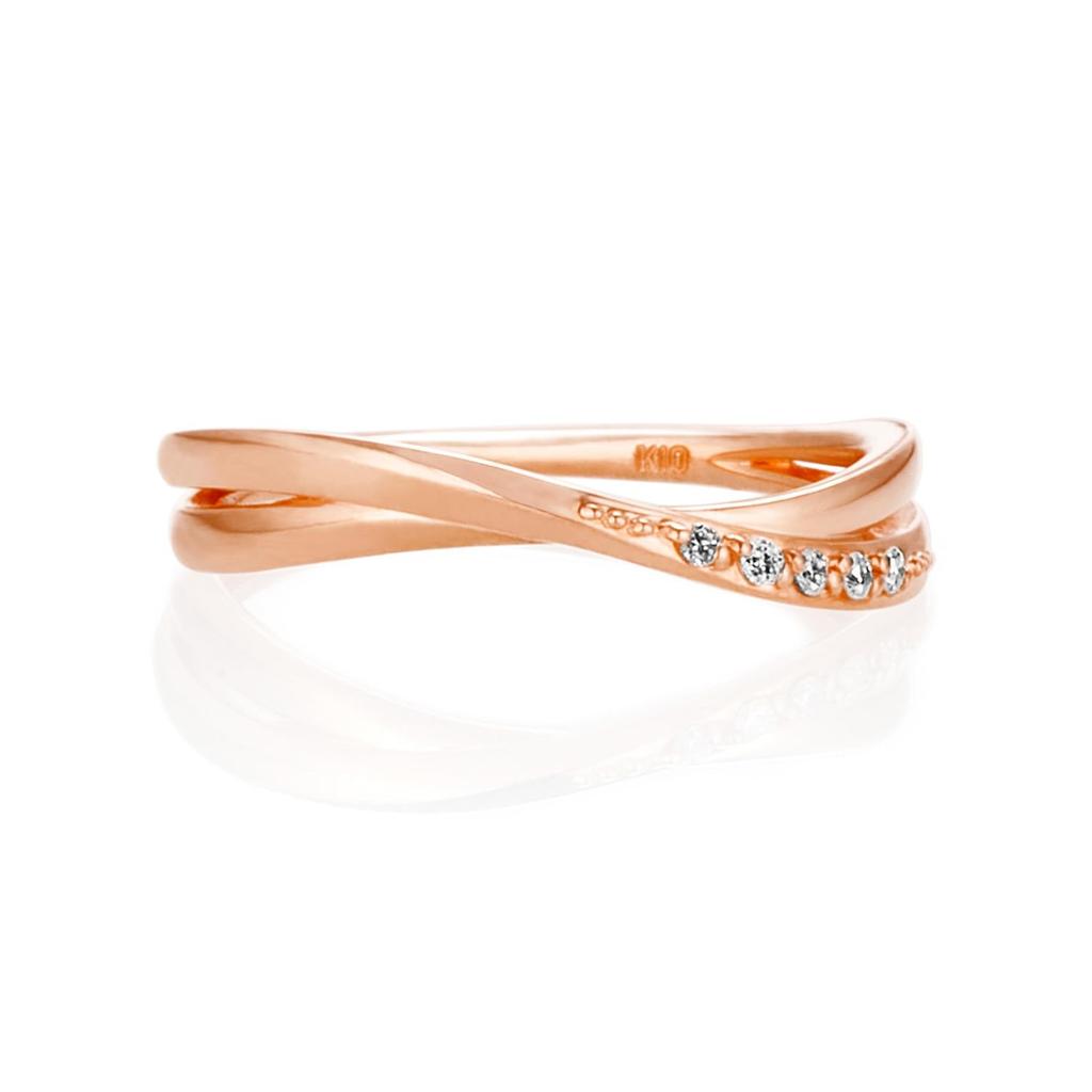 Canal Diamond Ring in 10K Pink Gold Size 151336143112 4℃ (PG), 9,