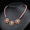 3pcs Draweye Flowers Zircon Sets Zircons Evening Partyy Wedding Bridual Earrings for Women Vintage Fashion Elegant