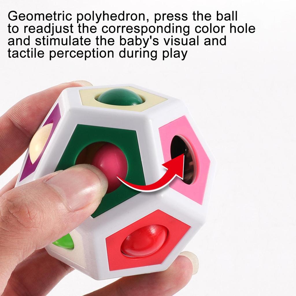 Rainbow Puzzle Pressing Block Polyhedron Decompression Toy To Restore The Color Brain Game Gift For Kids Killing Time