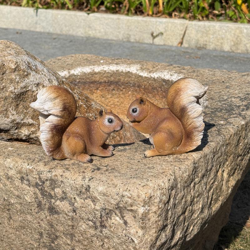 Outdoor Squirrel Sculpture for Garden, Lawn, and Tree Decor