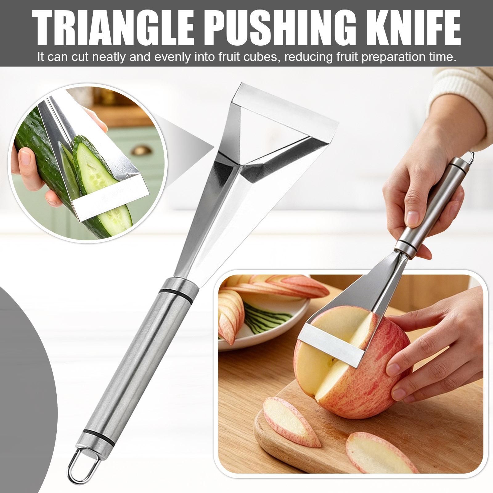 Triangular Fruit Carving Knife, Apples Carving Knife, Stainless Steel Apples Pusher Knife, Chef s Fruit Platter Carving Knife, Food One Size