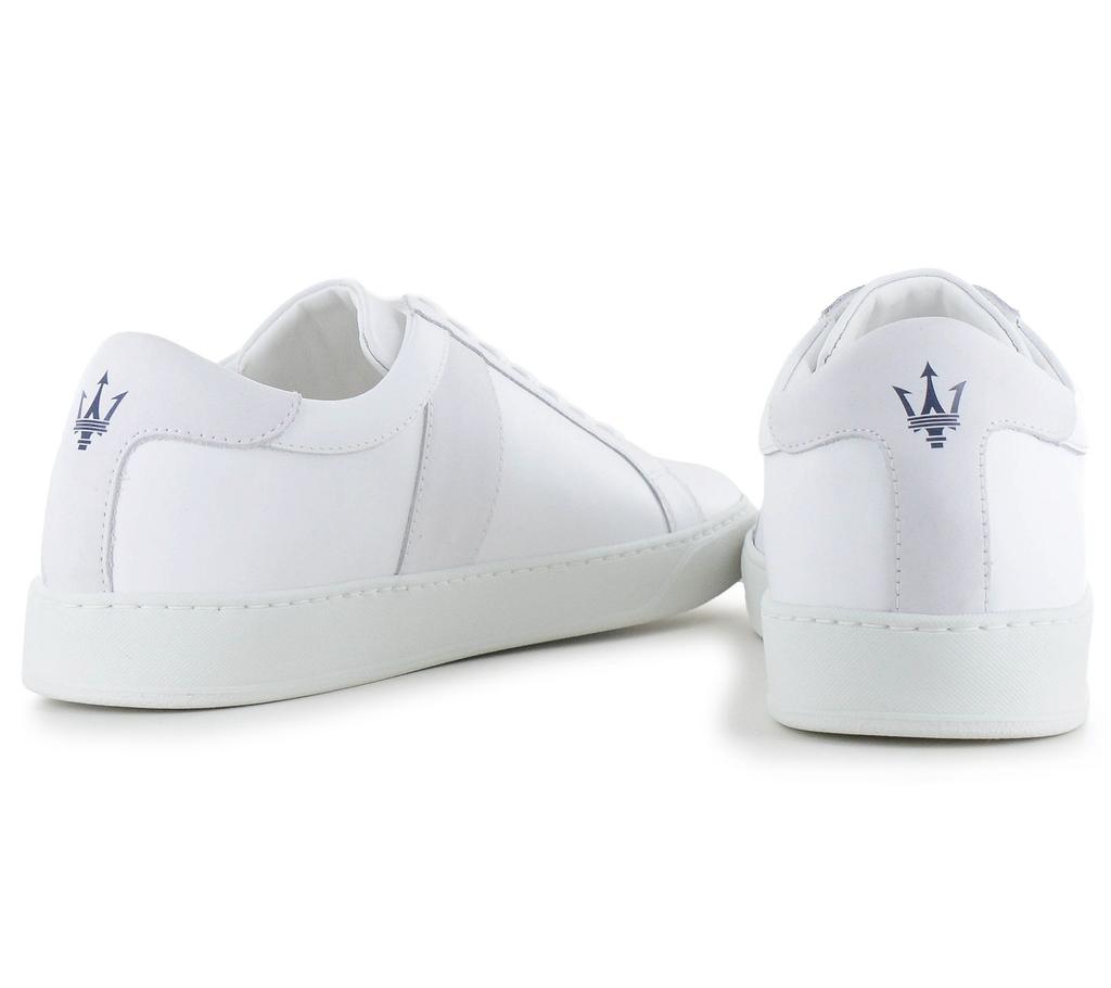 Maserati Trident Pelle Ovunque - Scarpe Sneakers da Uomo Bianche 9200302 ORIGINALE