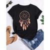 Maycaur Harajuku Women T Shirt Beautiful Dreamcatcher Print Tops Tee Female T-shirt 90s Girls Cute Graphic Women Tee Shirts