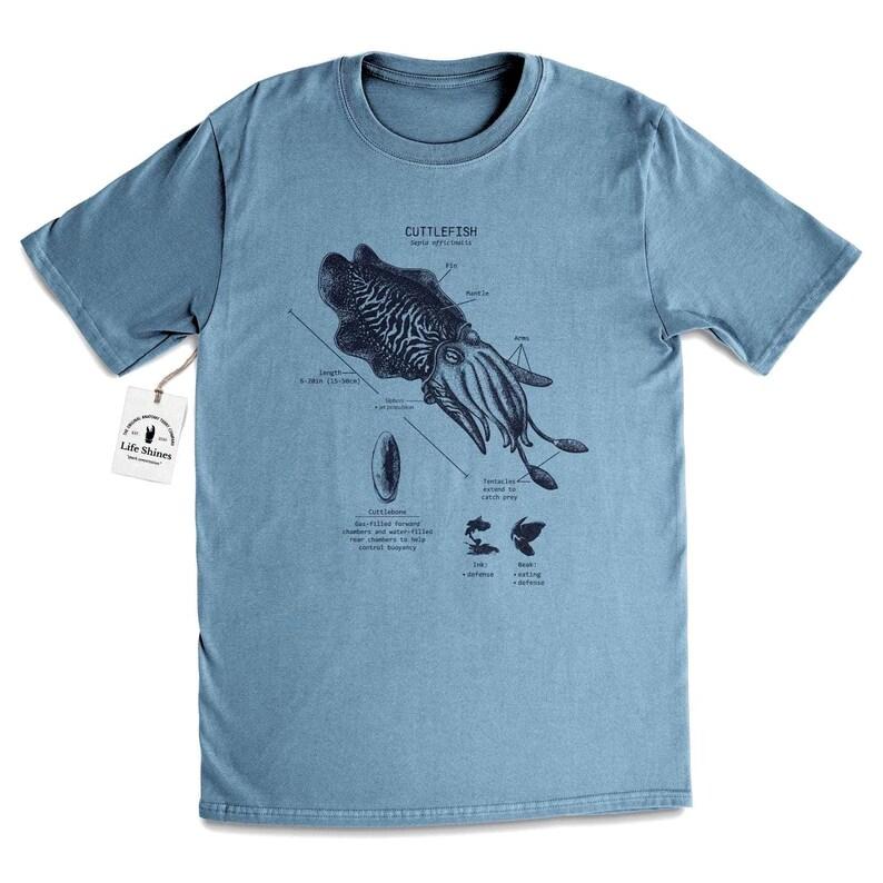 Cuttlefish Anatomy Cuttlefish Biology Cephalopod T-shirt Cephalopod Biology T-shirt Cuttlefish Screen Printed Marine Biology Top 4XL