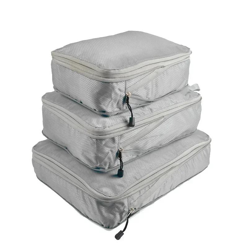 Luggage Organizer Set Travel Compression Packing Cubes Suitcase Zipper Foldable Storage Bag for Clothes Shoes Accessories