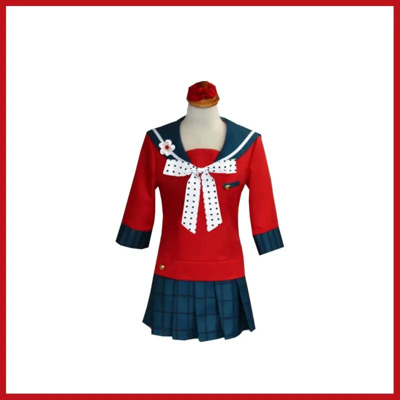 XQGame Harukawa Maki Cosplay Costume Japanese JK School Uniform Sailor Suit Red Tops Wig Adult Woman Sexy Carnival Party Set