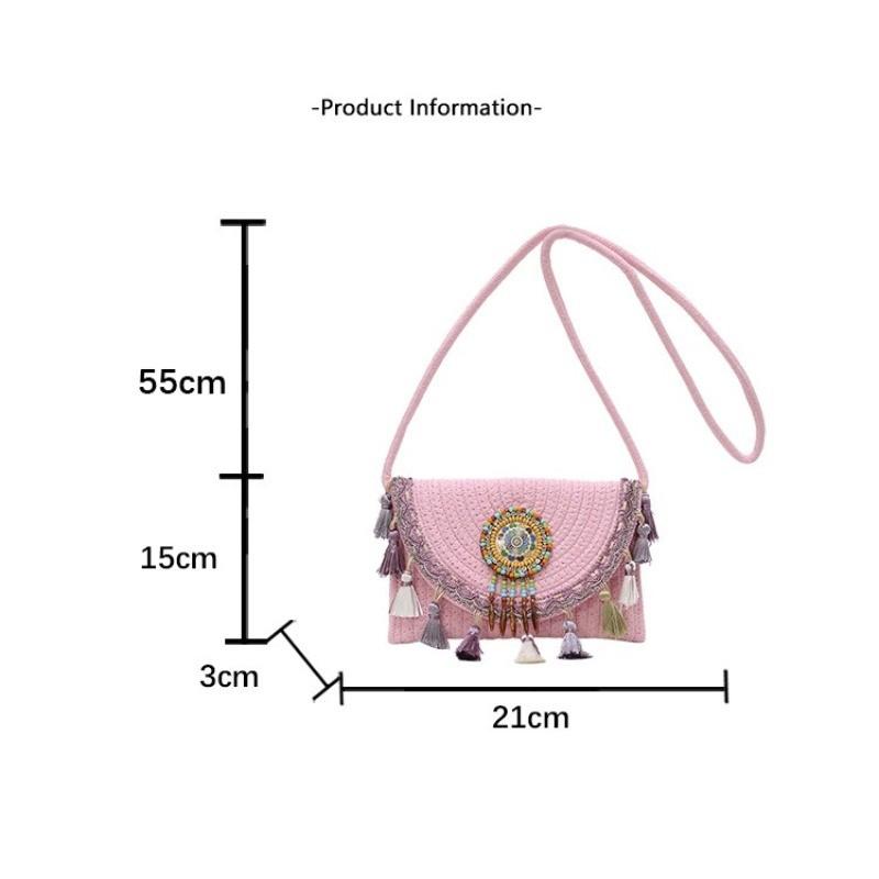 2026 Handgeflochtene Strohtasche Ethnischer Stil Clutch Umhängetasche Schultertasche Bohemian Strand Mode Lässig Retro Elegante Damentasche