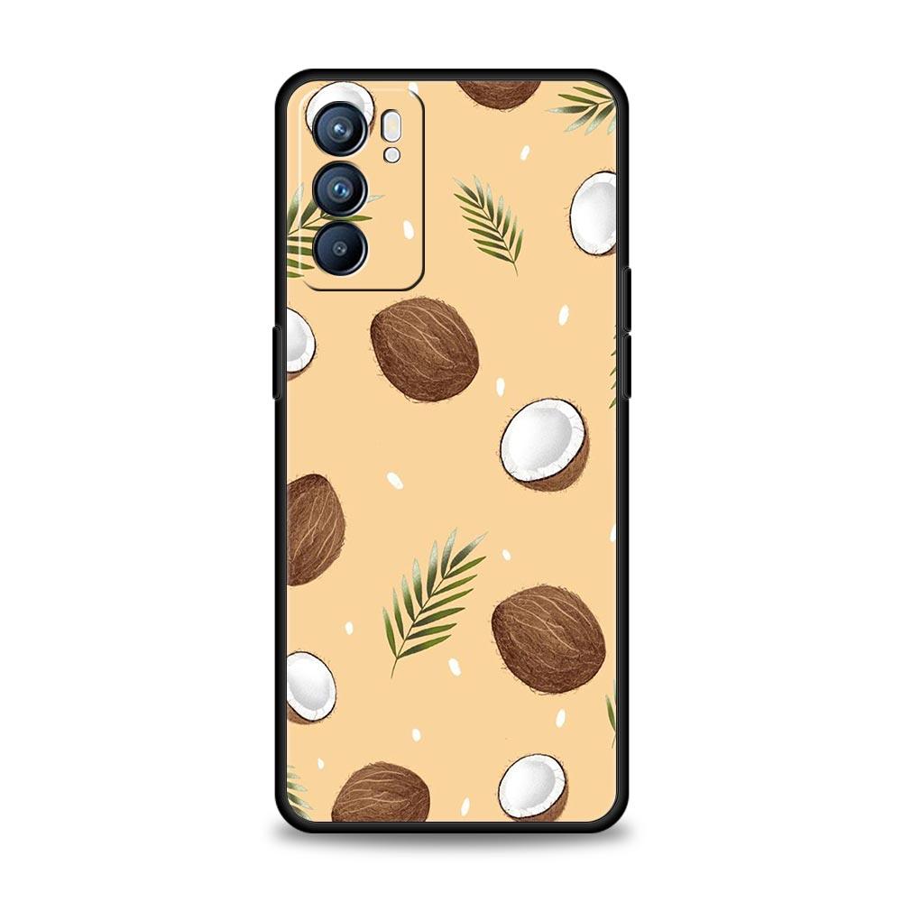

Summer Coconut Phone Case For Oppo A54 A53 A52 A15 A95 A16 A78 A79 A80 A98 4G Find X5 X6 Reno10 12 13 F Pro 5G Cover OPPO A79 5G