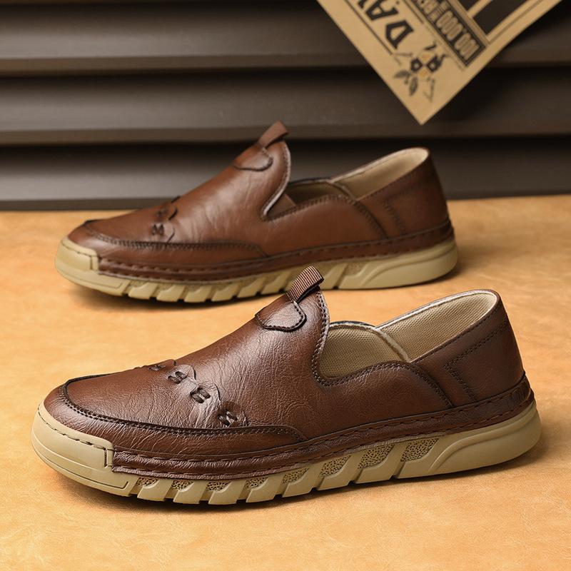 Popular 2025 Large Size Men's Shoes Casual Shoes Platform Leather Shoes Handmade Loafers Fashion Independent Station Men's Shoes