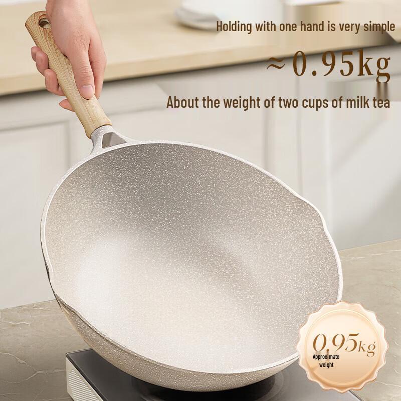 Aishida 28cm Maifan-Stein Antihaft Gusseisen Wok