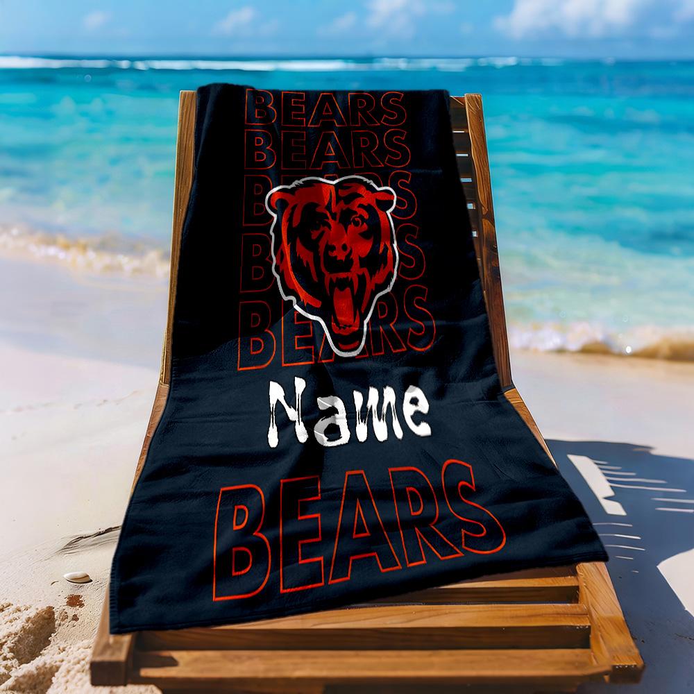 Bears Team Spirit Customized Name Beach Towel High Absorbency & Quick-Dry