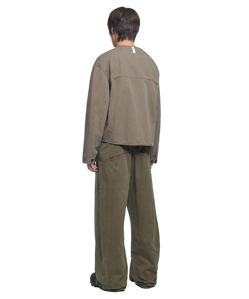 Nomaenyueol Tilted Side Line Pants - Washed Khaki