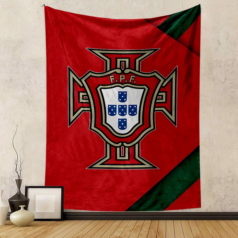 Portuguese Football Federation Emblem Patterned tapestry home decor, suitable for bedroom and living room, gift