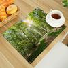Naturalny leśny podkładka na stół z tkaniny lnianej Podkładki na stół Rodzinny obiad Zastawa stołowa Mata na stół kuchenny 30X45cm