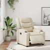 Electric Recliner Chair Cream Faux Leather