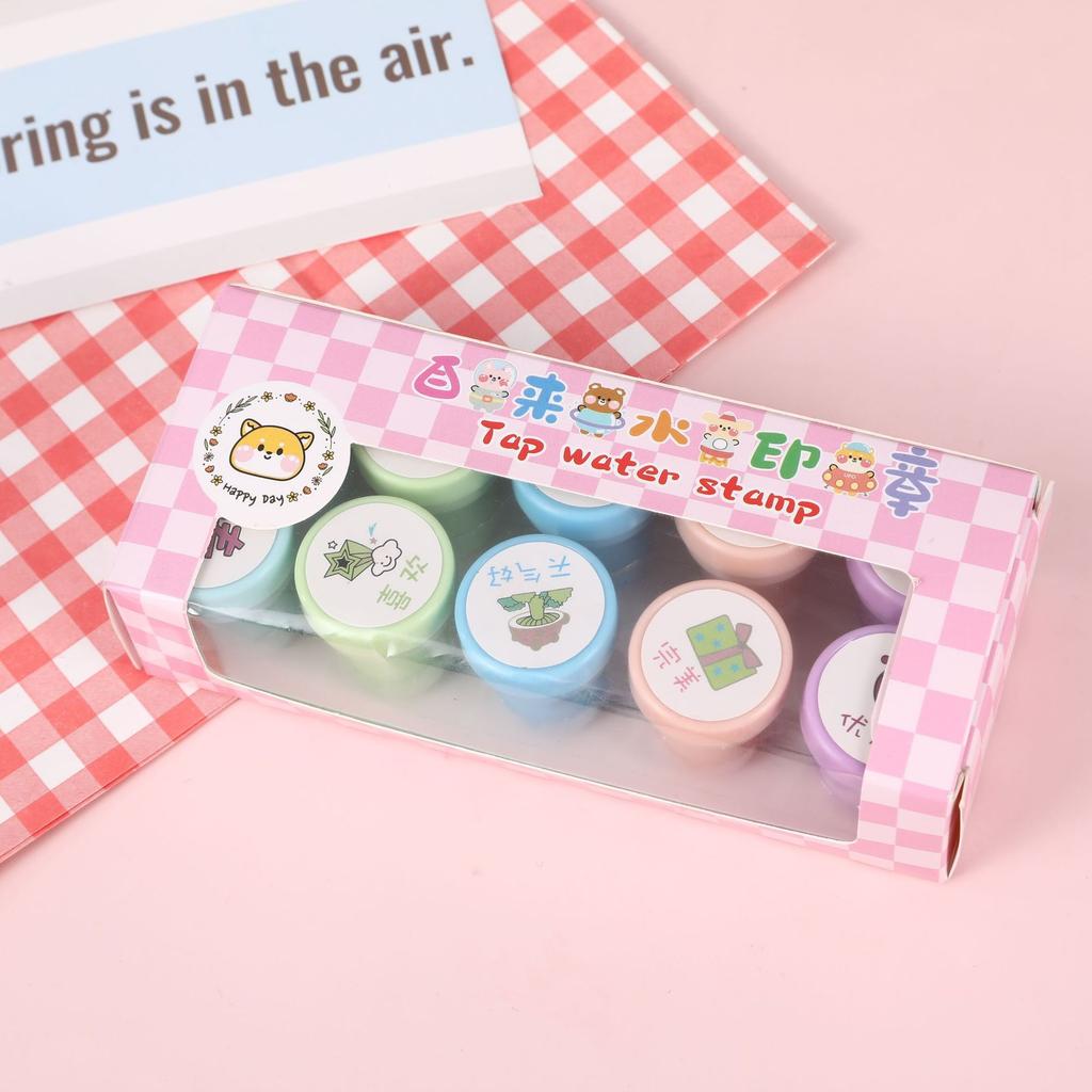 Children's Cartoons Encourage Comments Stamps Kindergarten Teachers Stamp Colored Tap Water Stamp Toys