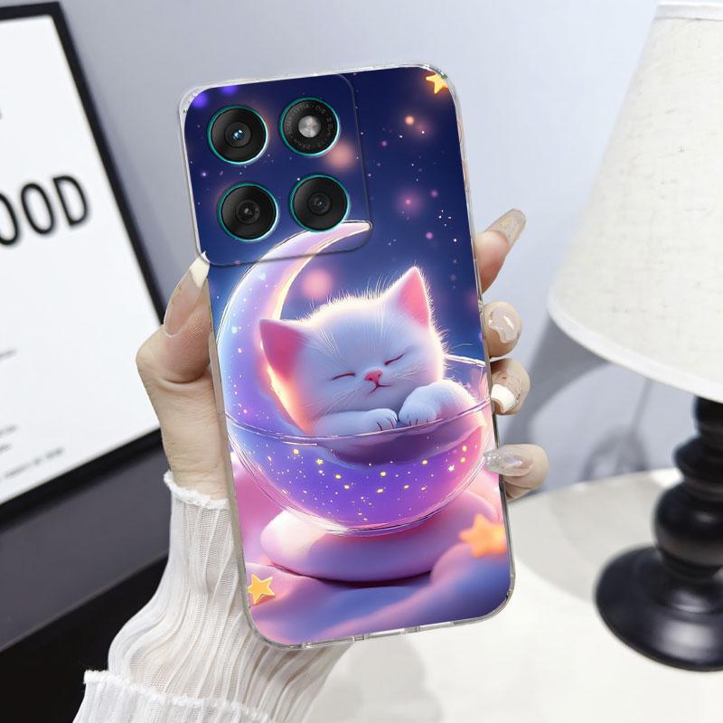 Phone Case For Moto Edge 60 Fusion Case Protect Cover For Motorola Moto Edge 60 Marble Butterfly Print Clear Soft Silicone Funda