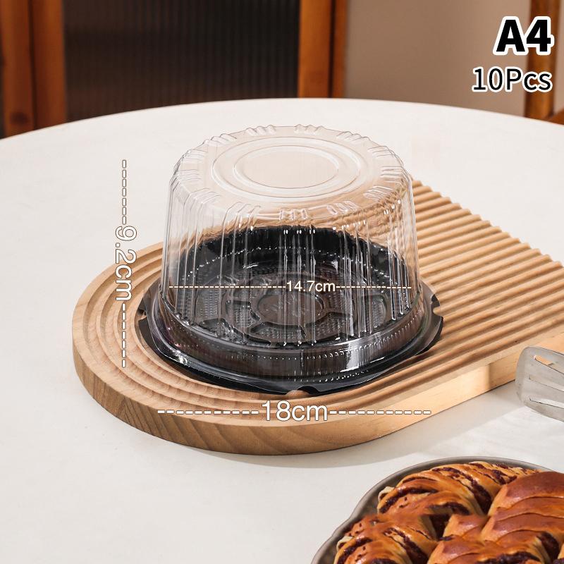 10Pcs Transparent Cake Box Set 4 6 8 10 Inch Reusable Round Birthday Wedding Bakery Container for Pastries and Sweets