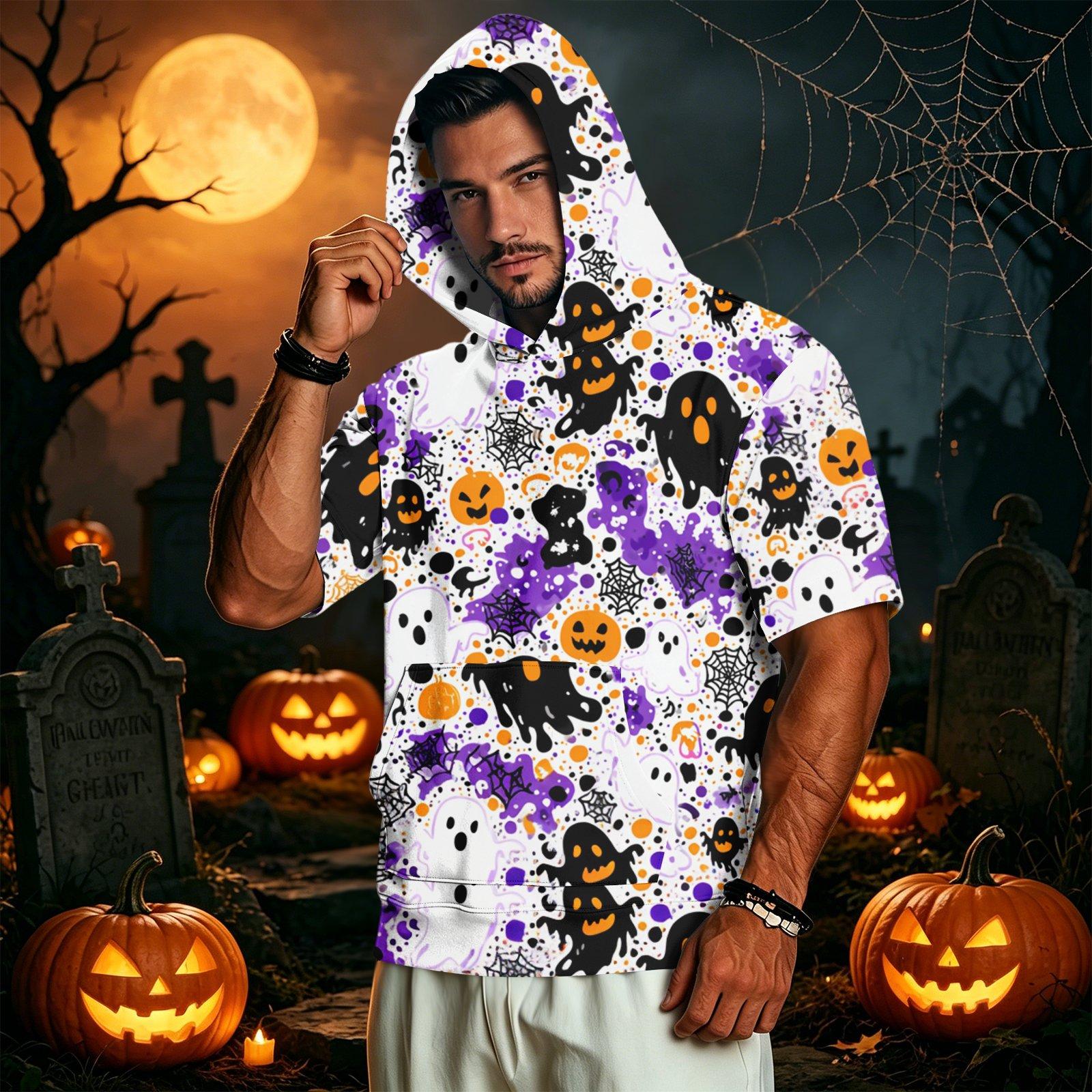 Men s Casual Vintage Lightweight Short Sleeve Hoodie S