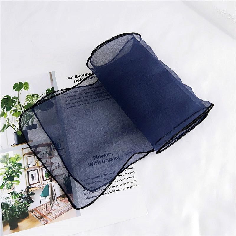 New Solid Color Scarf For Women In Spring And Autumn Versatile Ribbon Wrist Strap Headband Fashionable Decoration Student Neck Protection Small Scarf