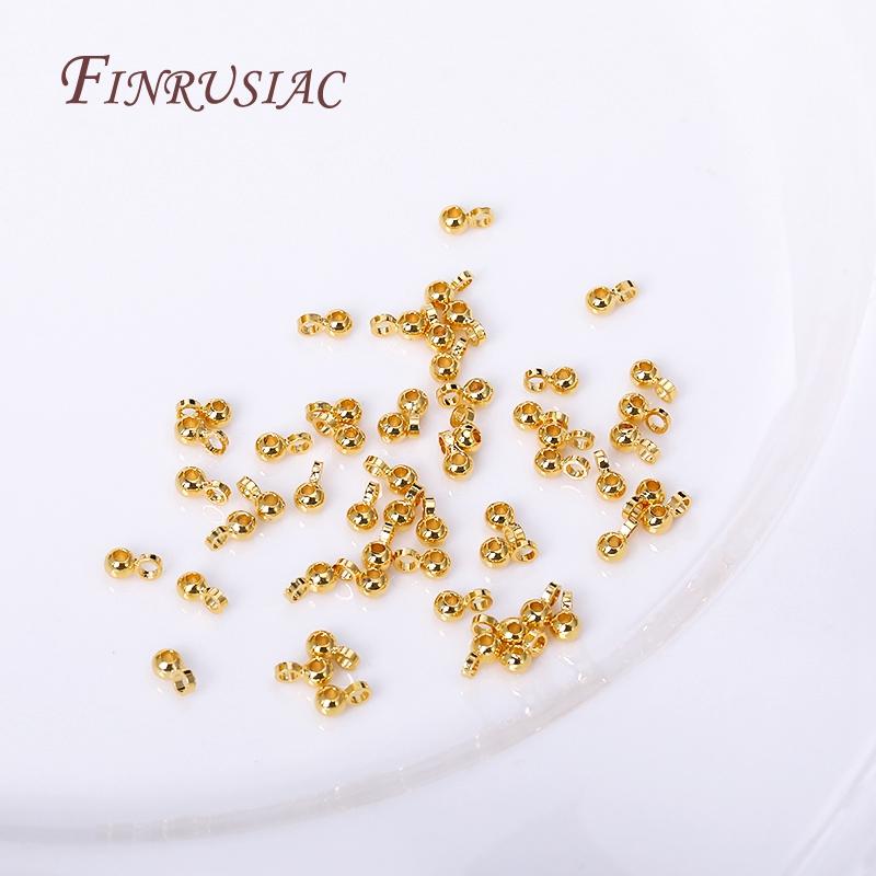 18K Gold Plated Mini 2.5mm Beads Pendant Bail Bead For DIY Jewelry Making Supplies
