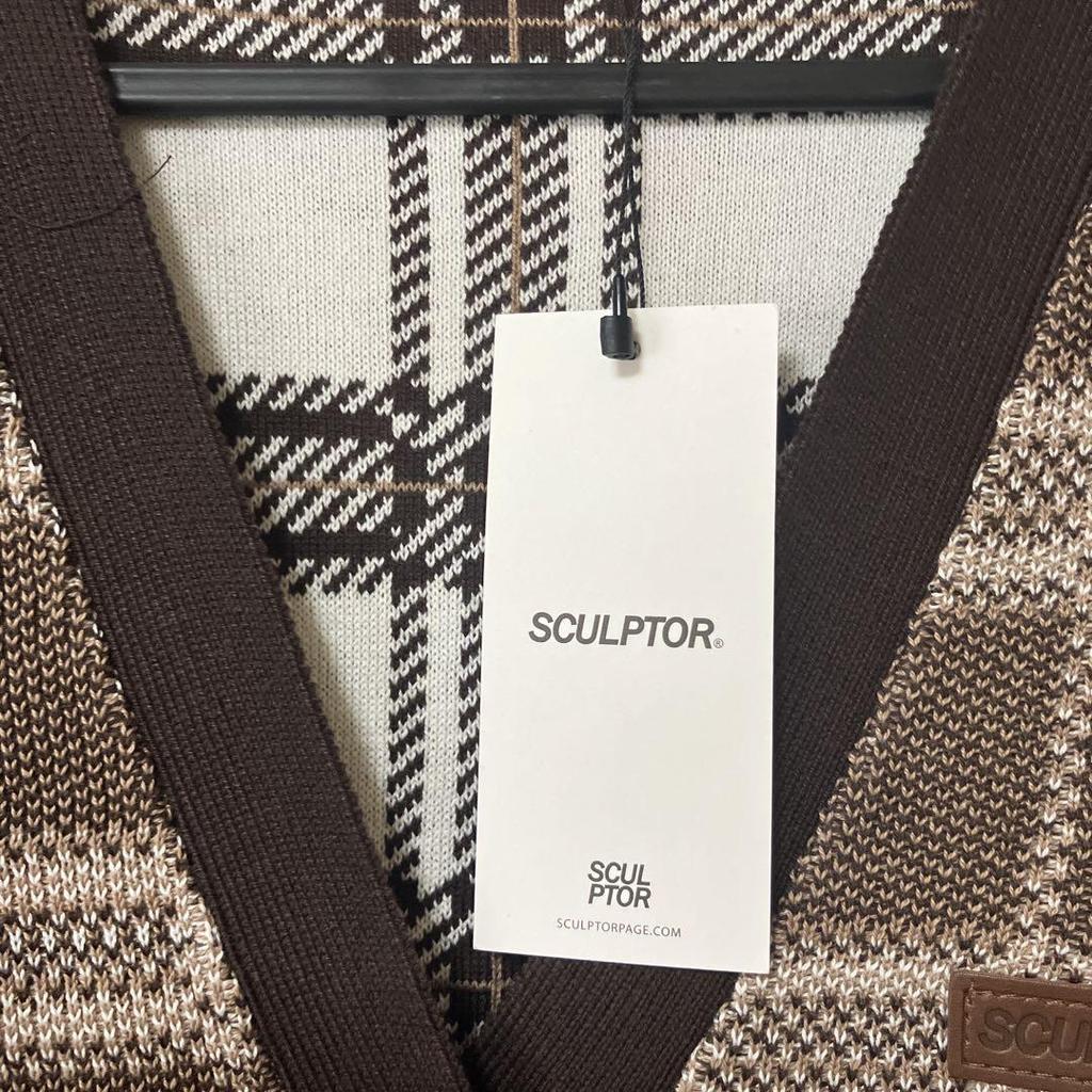 [USED] SCULPTOR checked cardigan