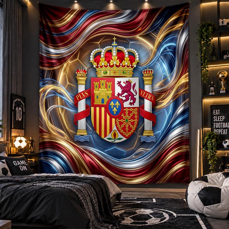 Wall Hanging Tapestry Spain Football Print Cloth for Living Room Bedroom Home Decor