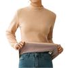 Thicken Thermal Underwear Women Autumn Winter Half High Collar Warm Tops Solid Color Long Sleeve Bottoming Shirt Fleece Pullover