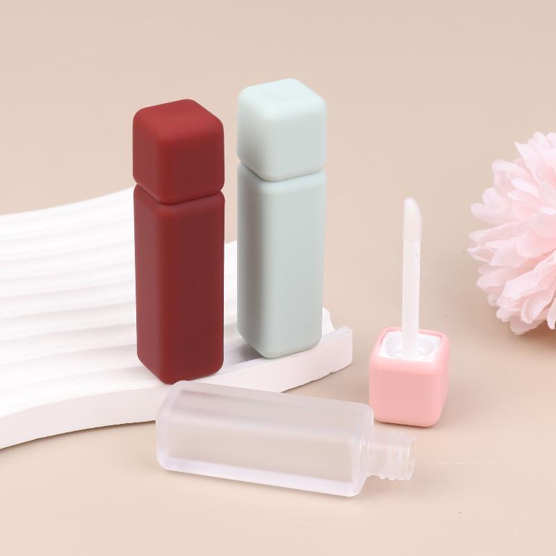 1Pcs 5Ml Lip Gloss Tube Brush Rod Scrub Square Liquid Lipstick Tubes Bottle Refillable Lip Balm Container Cosmetic Packaging Diy