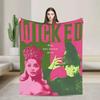 Wicked Musical Movie Glinda Poster Warm Plush Throw Blanket Graphic Bedspread for Living Room Sofa Bed Cover