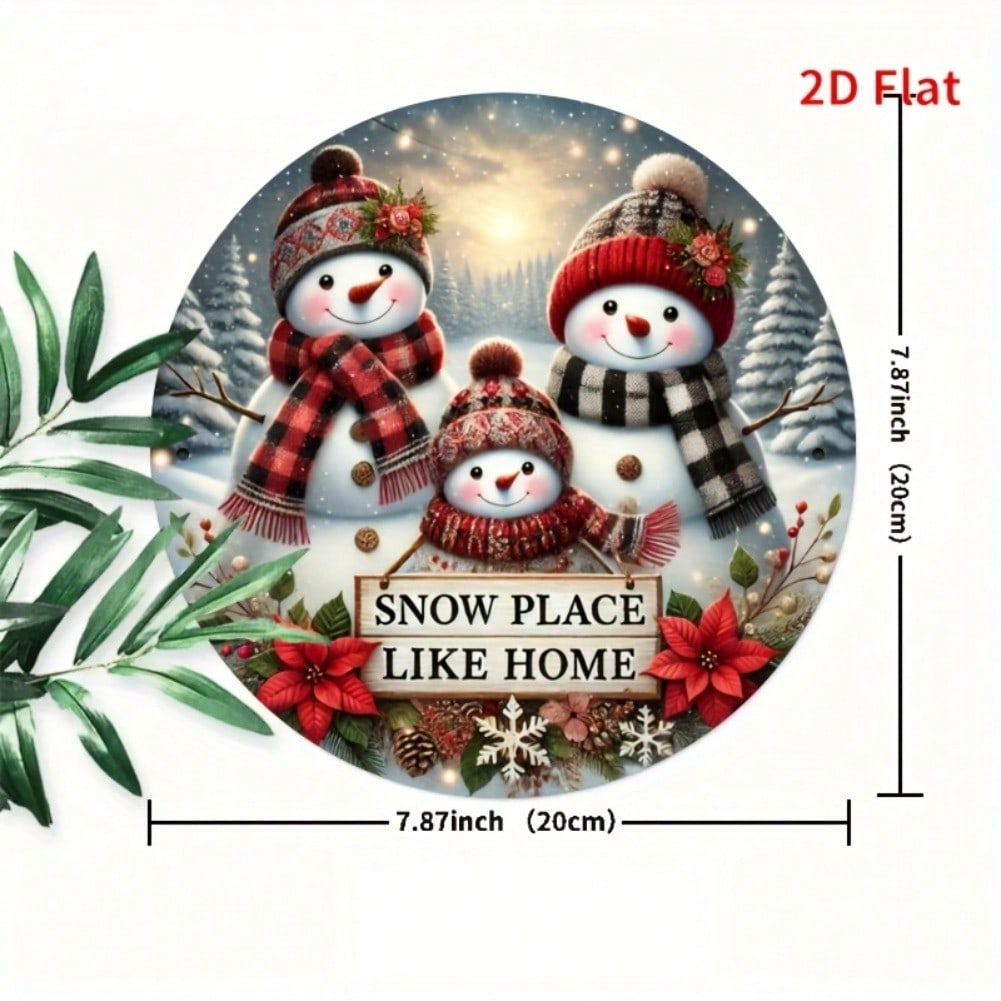 Frosty Snowman Wall Art 2D Flat Metal Print 20x20cm Home Decor Holiday Gift 20x20 разноцветный