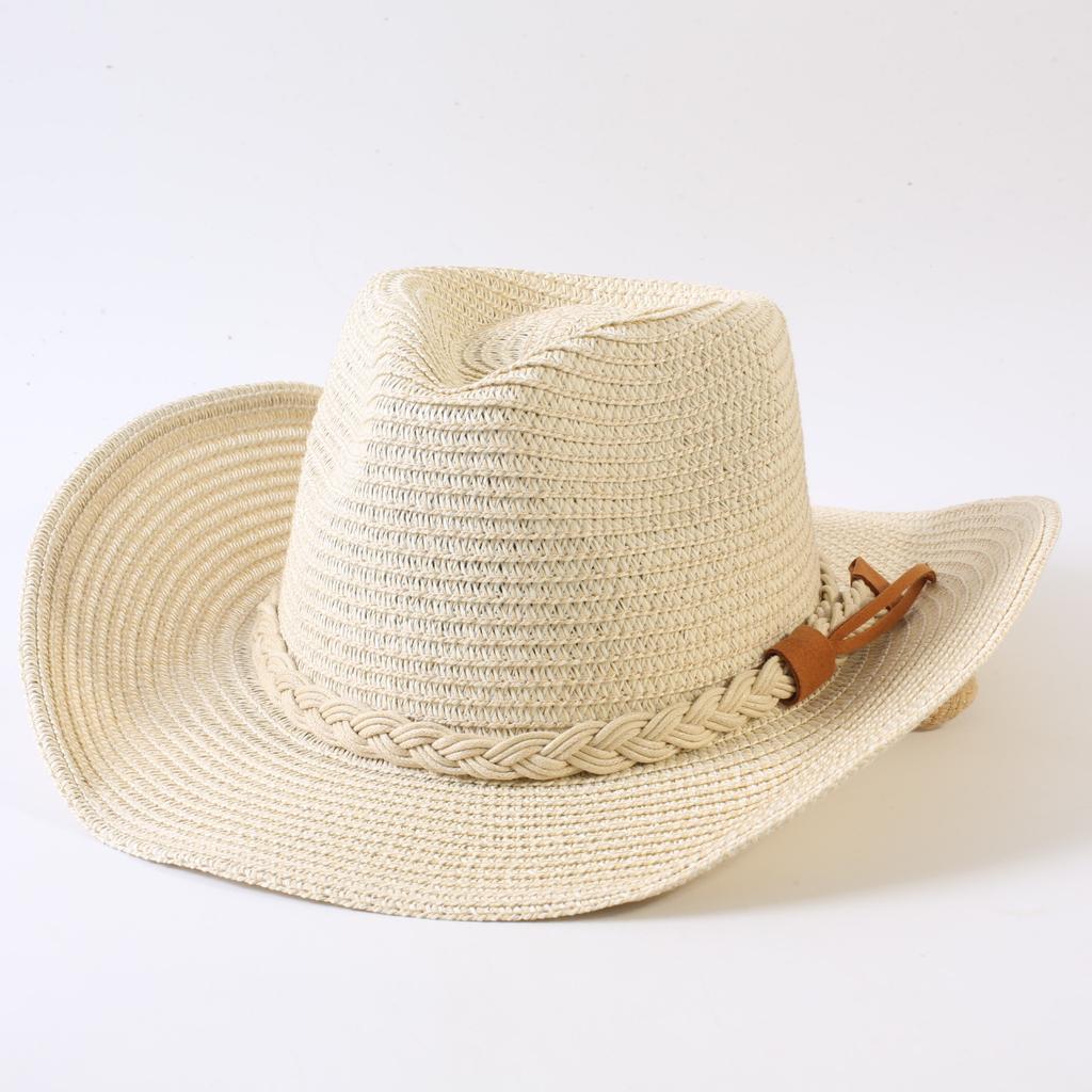 Popolare cappello da cowboy western classico europeo e americano intrecciato in paglia per uomo e donna moda outdoor stile OL cappello a cilindro intrecciato
