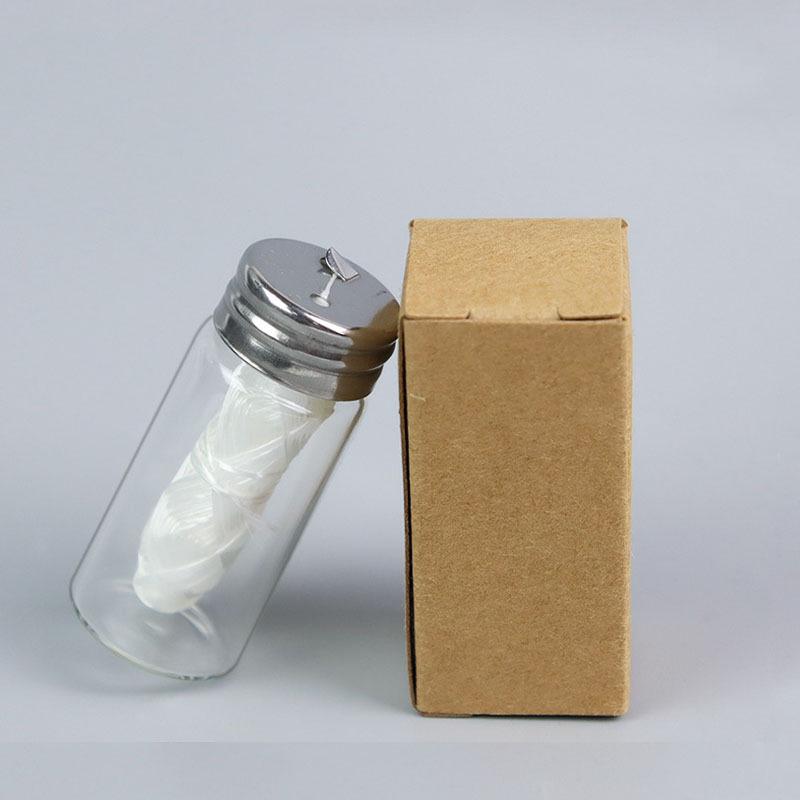 

30M Веганская биоразлагаемая бамбуковая угольная зубная нить с многоразовым держателем для стакана со вкусом мяты, крошечная нить белый