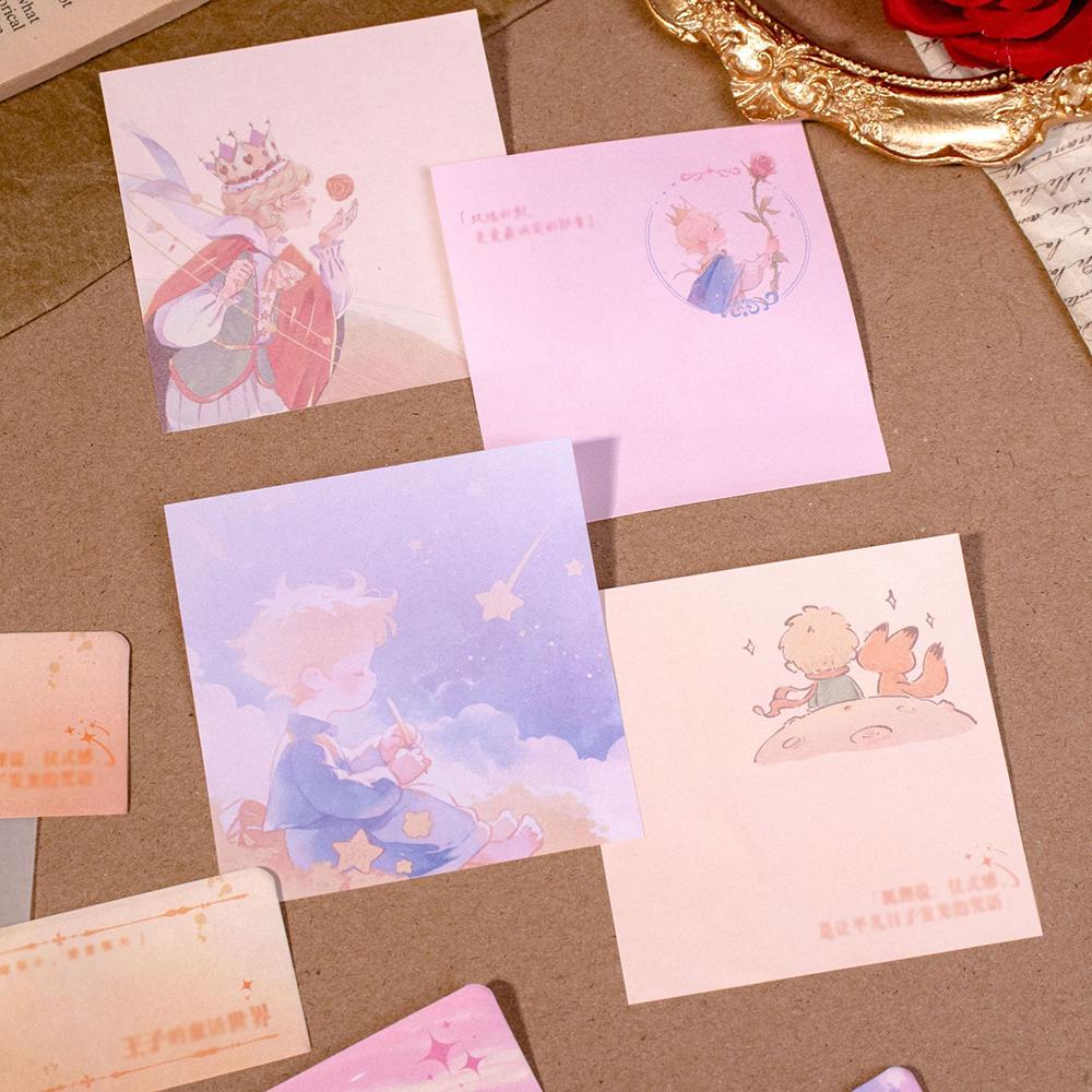 Little Prince Theme Creative Convenience Sticker, Tearable Sticker, Pink Fairy Tale Style Student Office Memo