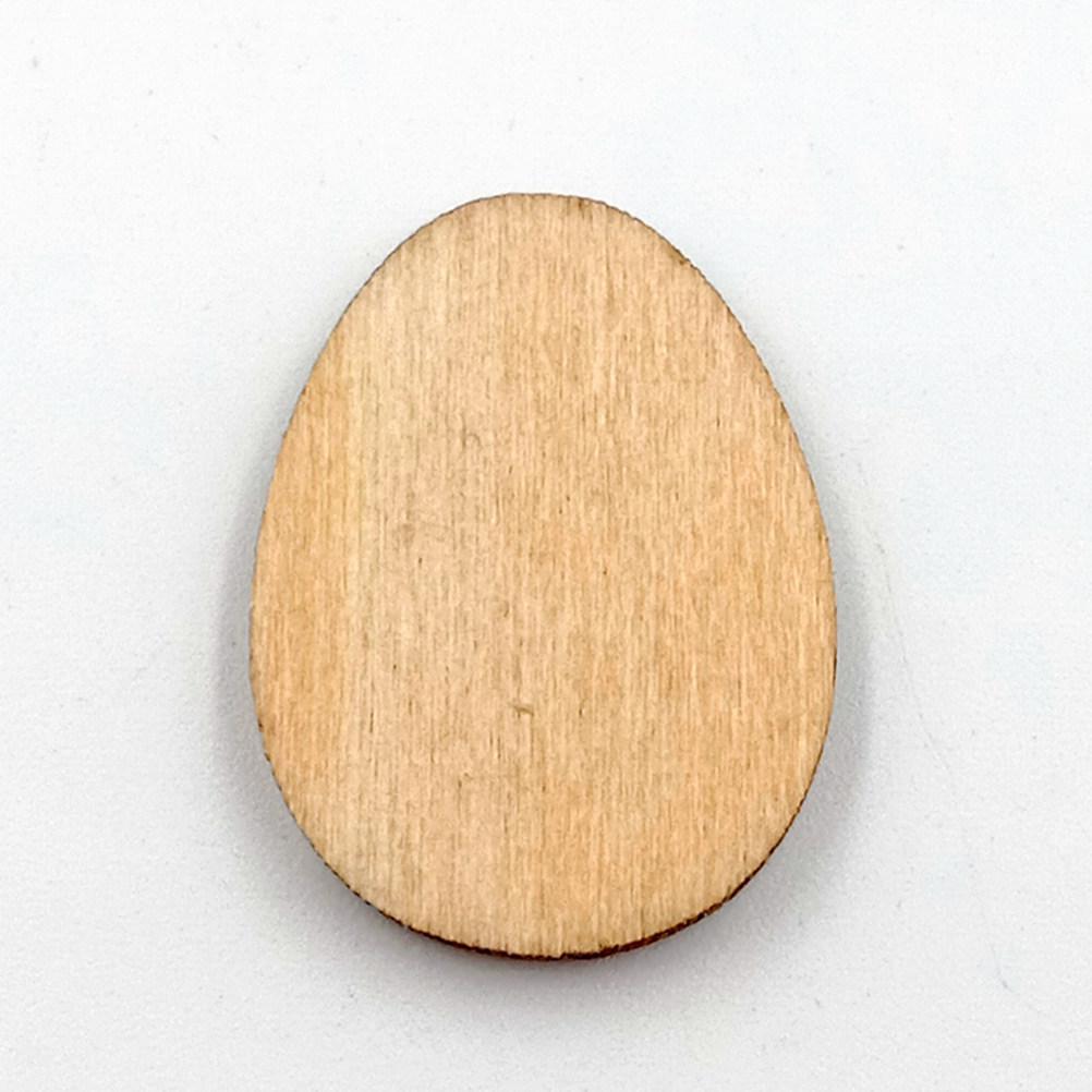 100Pcs Unfinished Egg Shape Lime Wood Craft Cutouts for DIY Signs Tags Christmas Ornaments Nursery Wall Mount Decoration