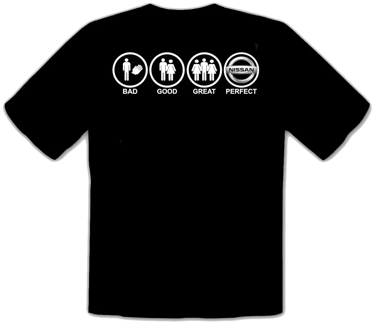 

NISSAN CAR - BAD-GOOD-GREAT-PERFECT CAR BLACK T-Shirt -145- XL