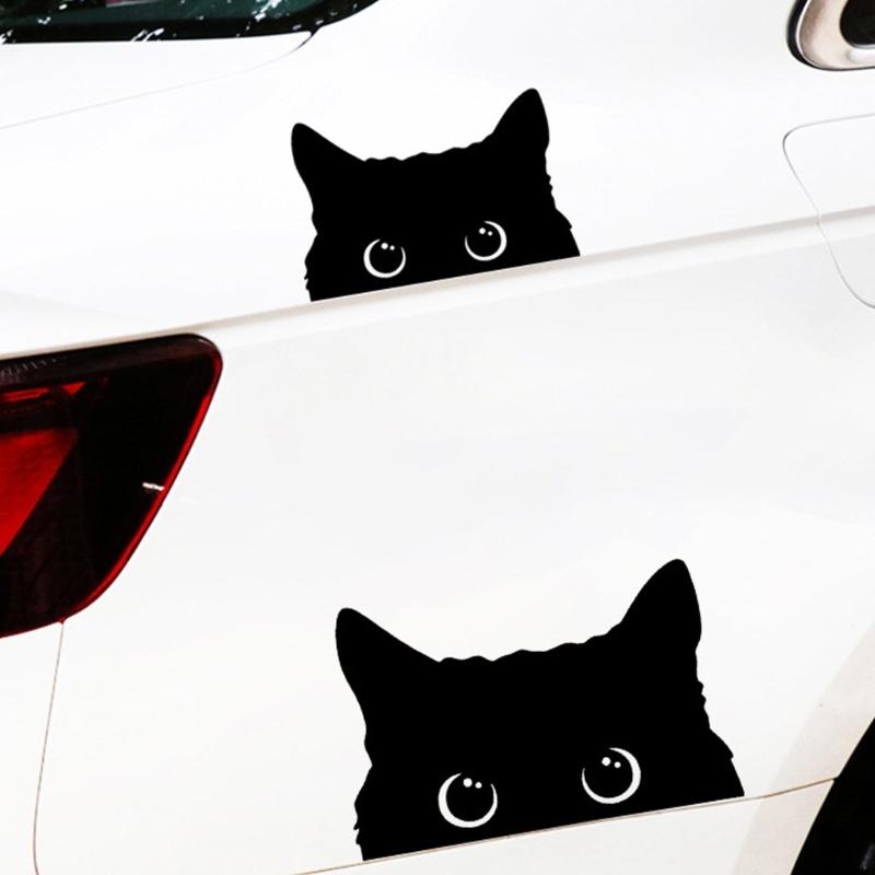Car Bumper Sticker Car Exterior Decoration Sticker Cartoon Funny Peeking Cats Sticker Waterproof Decal for Car Truck