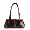 Premium texture portable small square bag women's bag new rivet shoulder bag commuter armpit bag