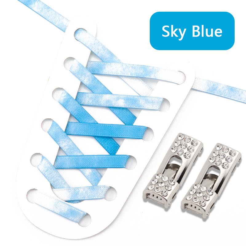 Diamond Cross Lock Shoelaces Rainbow Elastic Flat Laces Sneakers Without Ties Kids Adult No Tie Shoe Laces Rubber Bands Shoelace