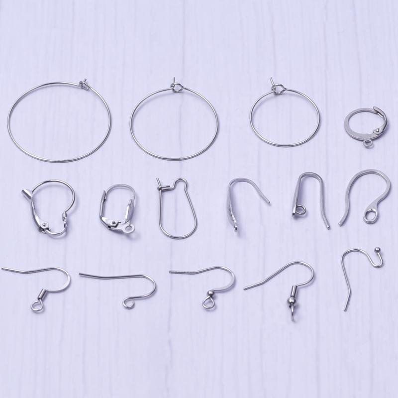 50 Pcs/Lot Wholesale Earrings Jewelry Materials Stainless Steel Hook Hoops Hooks For Women Men Accessories DIY Earring Component