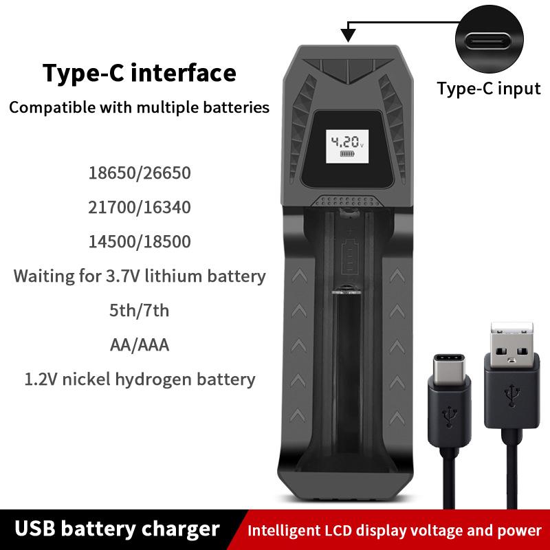 Akıllı LCD Ekranlı USB Şarj Cihazı - 18650 4.2V Li-Ion ve 1.2V Ni-MH AA/AAA Şarj Edilebilir Piller İçin 1/2/4 Yuvalı