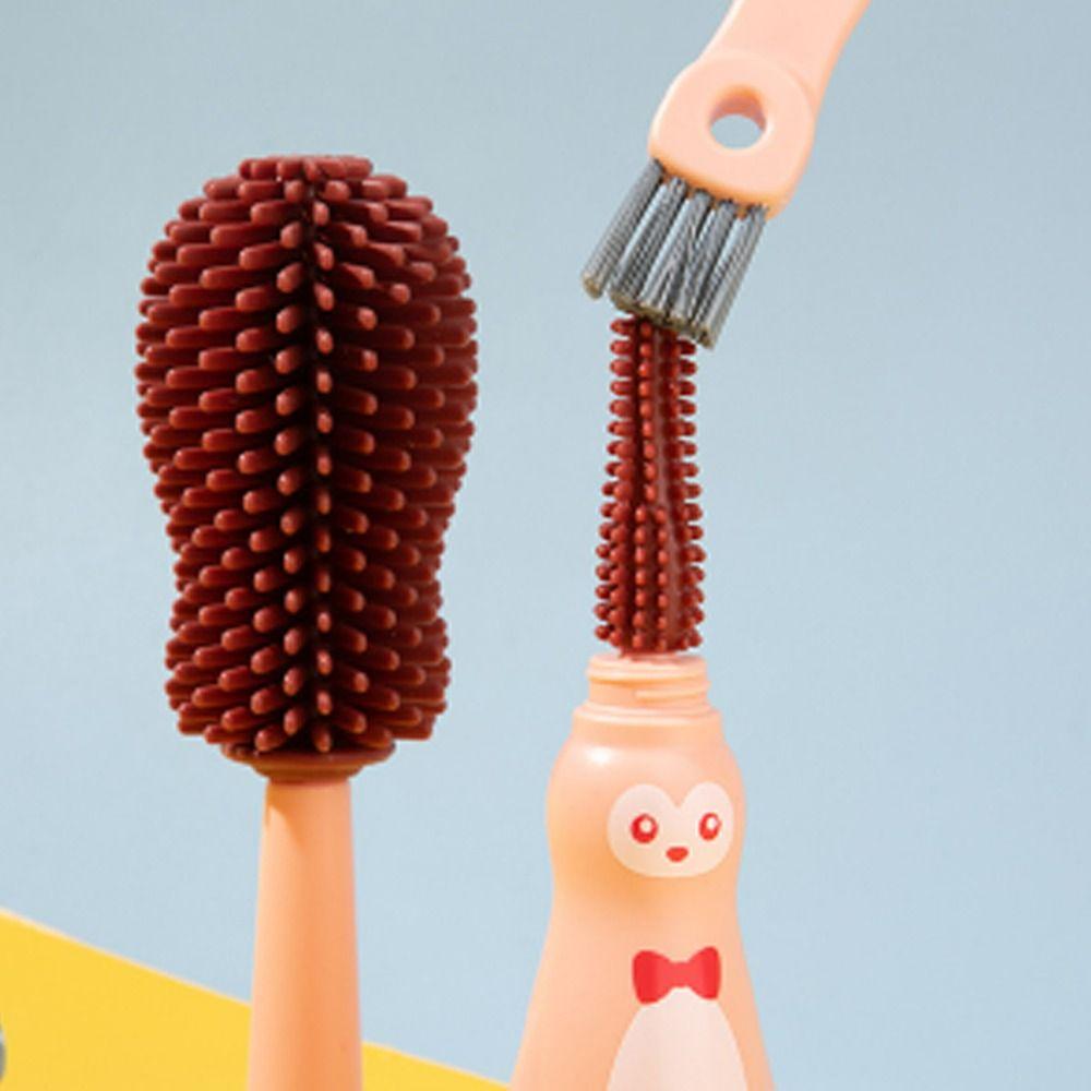 Flexible Silicone Bottle Brush Silicone Bottle Cup Scrubber Durable Bottle Brush Set  Home