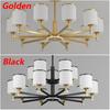 modern creative living room Chandeliers glass lampshade golden black ceiling light dining room hotel home lighting decoration