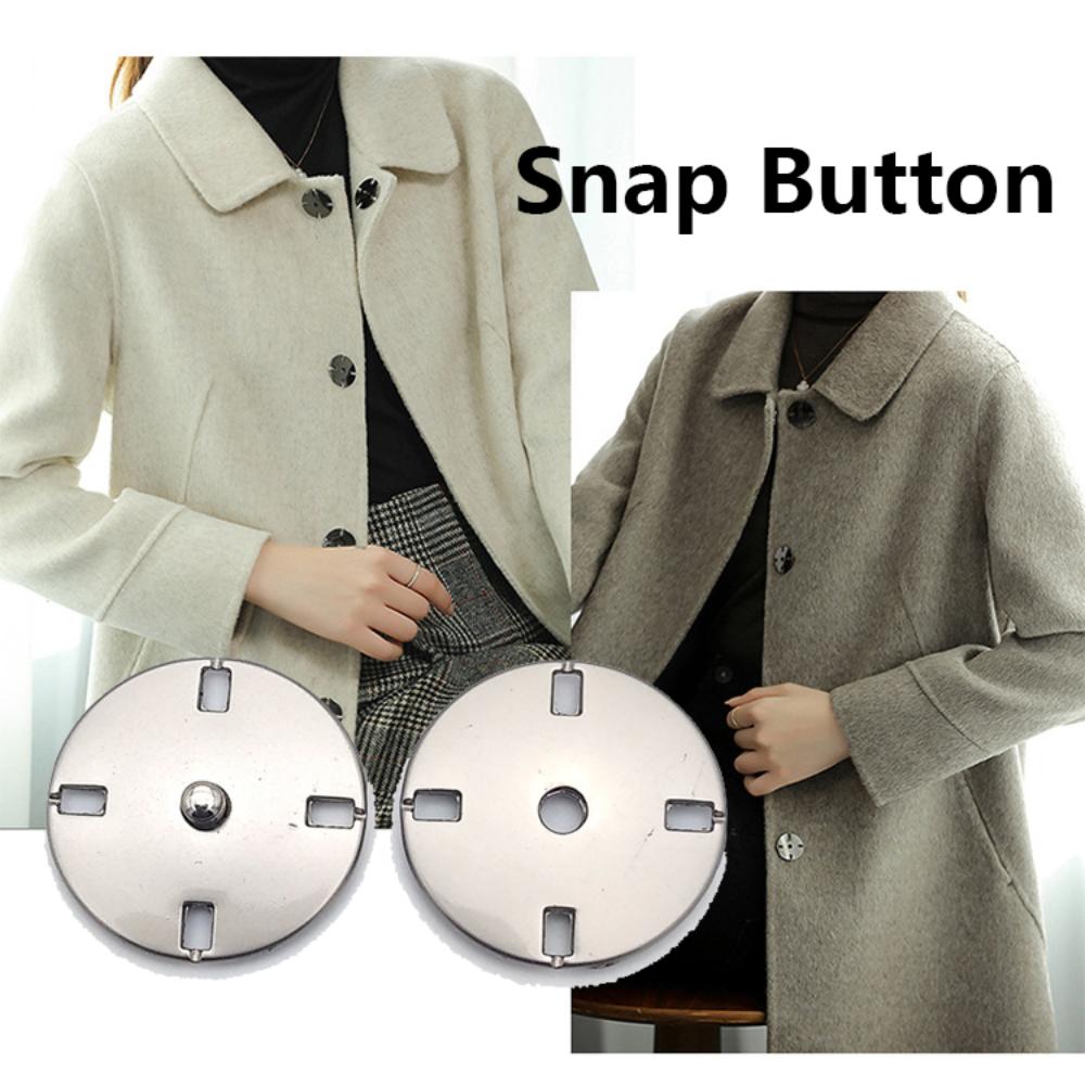 5 paar Kleding Naaien Drukknopen Onzichtbare Drukknopen Ronde Metalen Drukknopen 21mm DIY Verborgen Gesp Pak Jas Jas Tas