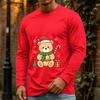 Heren Casual Kerst Lange Mouw Nek T-shirt