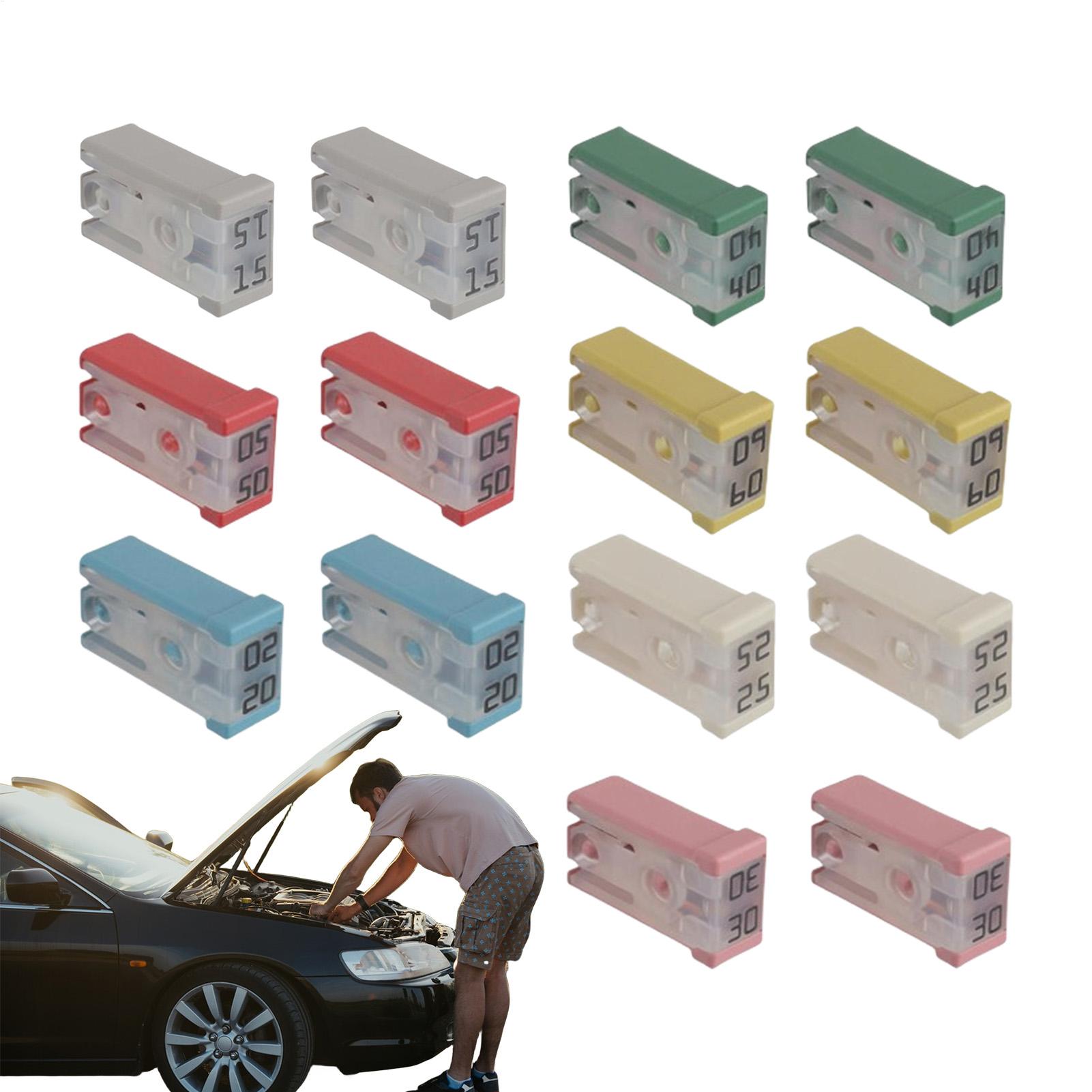 

Fuse Kit 14pcs Auto Fuse Kit Portable Car Fuses 15A 20A 25A 30A 40A 50A 60A Replacement Fuses Assorted Fuses for Cars Trucks CN