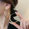 Modische übertriebene große Creolen für Damen Glatter Statement-Schmuck Femme Ohrringe